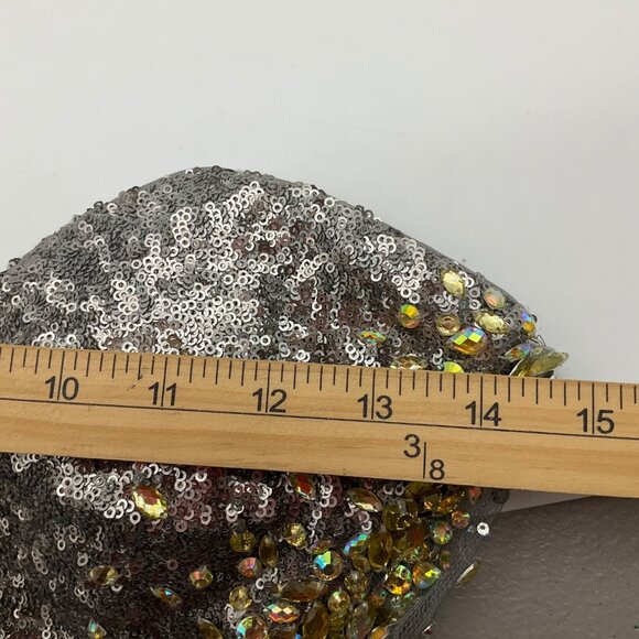 La Femme 4 Sequin Rhinsetone Strapless Gown Dress Silver Gold Old Money Sheer - Picture 11 of 15